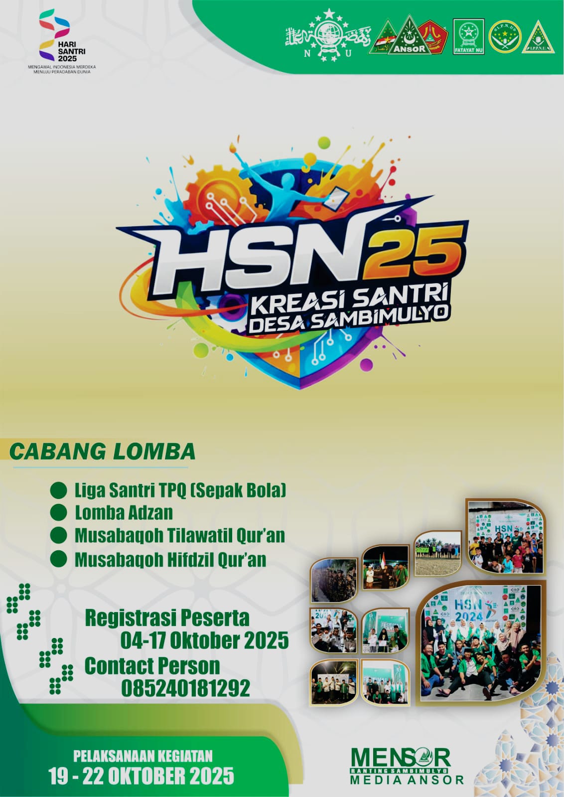 Festival Hari Santri Nasional 2025 Desa Sambimulyo Siap Digelar dengan Tema : Kreasi Santri dari Desa untuk Negeri 