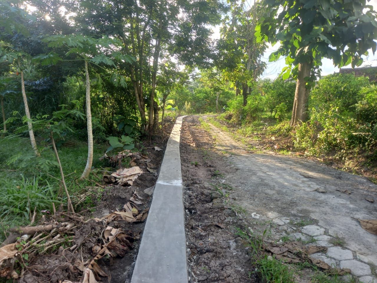 Plengsengan Belakang MI Miftahul Huda Sambimulyo Rampung Dikerjakan