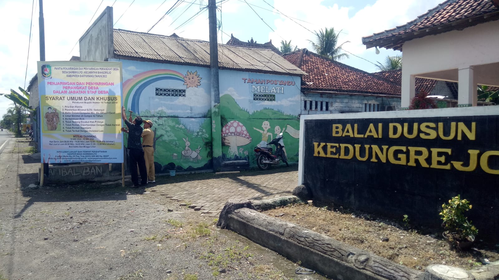 Panitia-Penjaringan-Staf-Desa-Sambimulyo-Pasang-Informasi-Woro---Woro