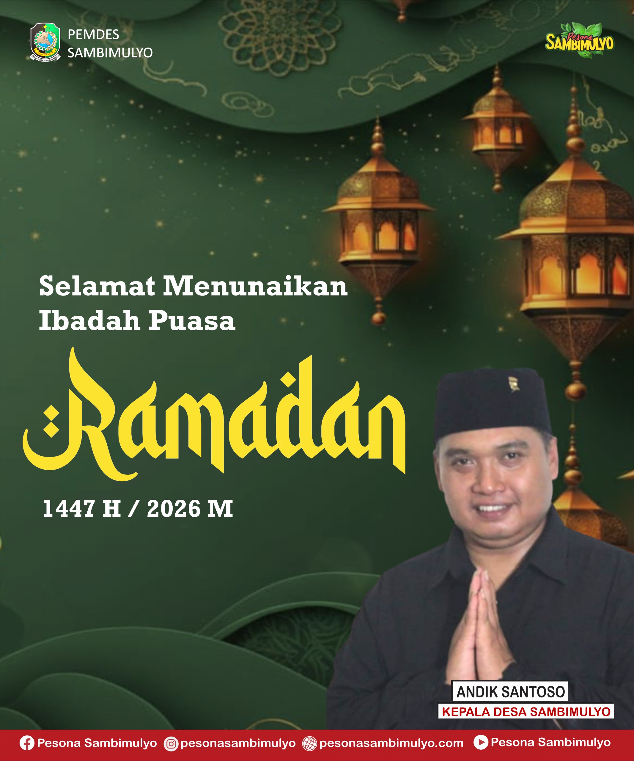 Kepala Desa Sambimulyo Mengucapkan Selamat Menunaikan Ibadah Puasa 1447 H   