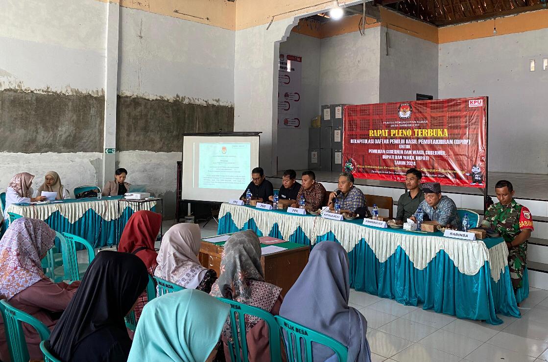 Panitia Pemungutan Suara Desa Sambimulyo Gelar Rapat Pleno Terbuka Rekapitulasi DPHP