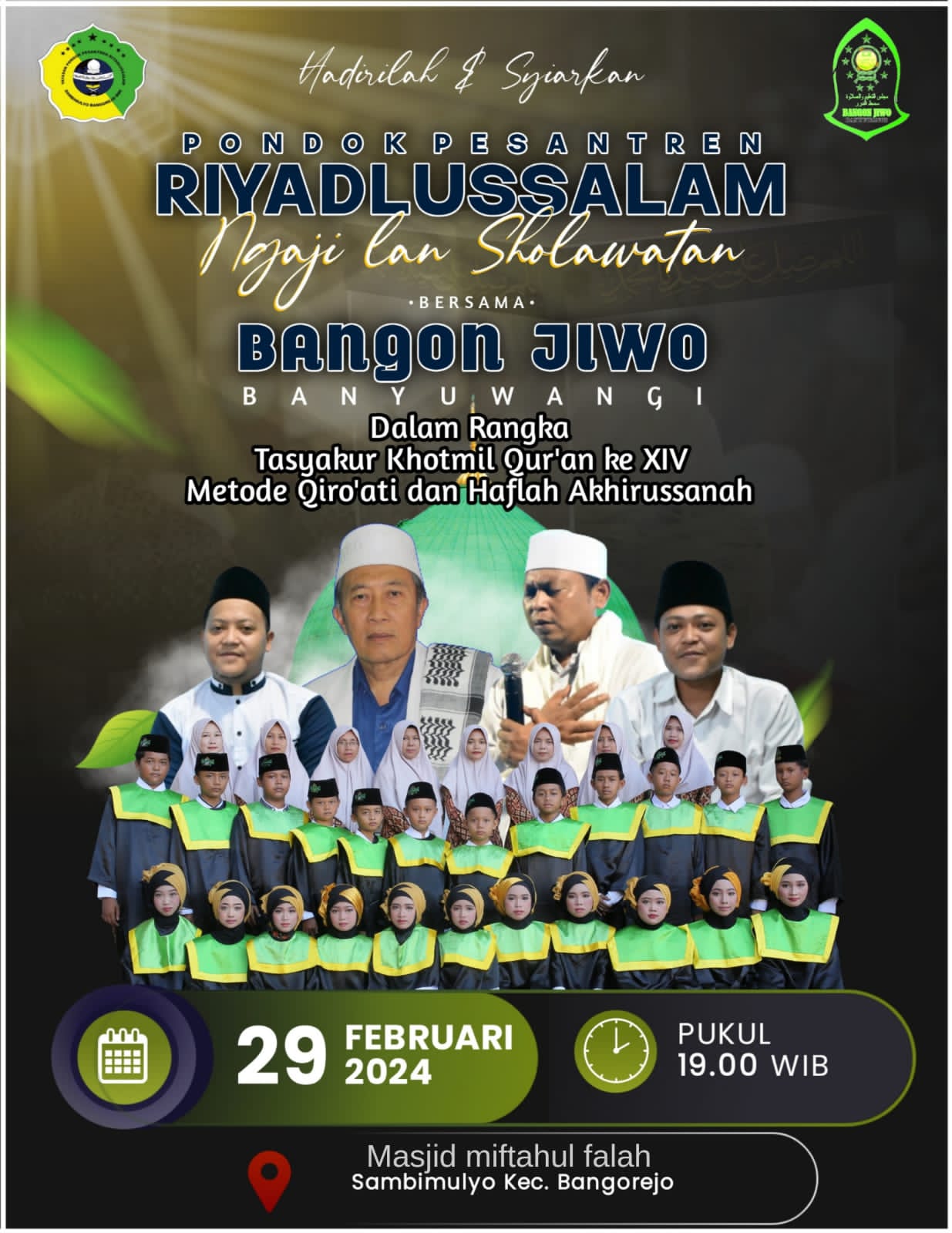 Pondok Pesantren Riyadlussalam Sambimulyo Bersholawat Bersama Bangun Jiwo Banyuwangi